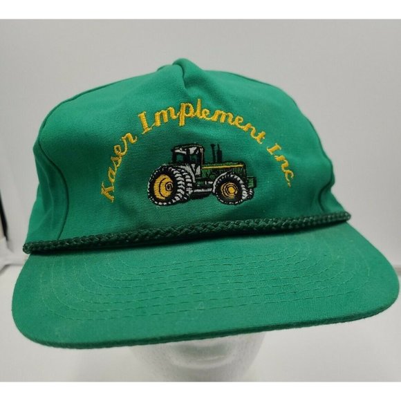 Vintage OTTO Hampton Cranes Inc Green strap-back Hat Rope Front - Picture 1 of 10